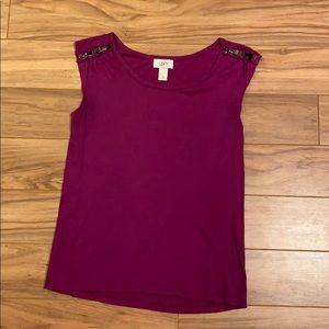 Tank with embellished shoulders